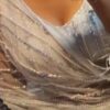 Designer white net saree with pearl work