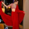 Red Bridal Handwork Blouse with Heavy Zardosi – Drape Saree Look | by Kshkin Design - DN-1016