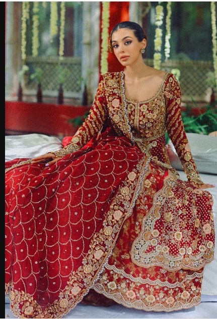 Royal Crimson Heritage Bridal Lehenga – Kshkin Creation LLP - DN-1030