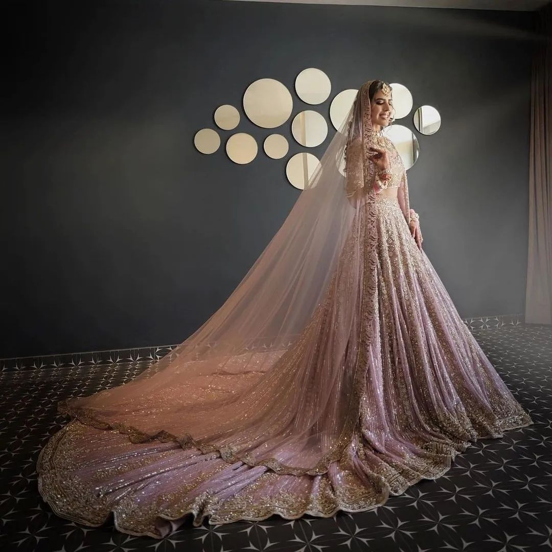 Classy Designer Indian Bridal lehenga Choli with Embroidery and Sequence work Bespoke - DN-1159
