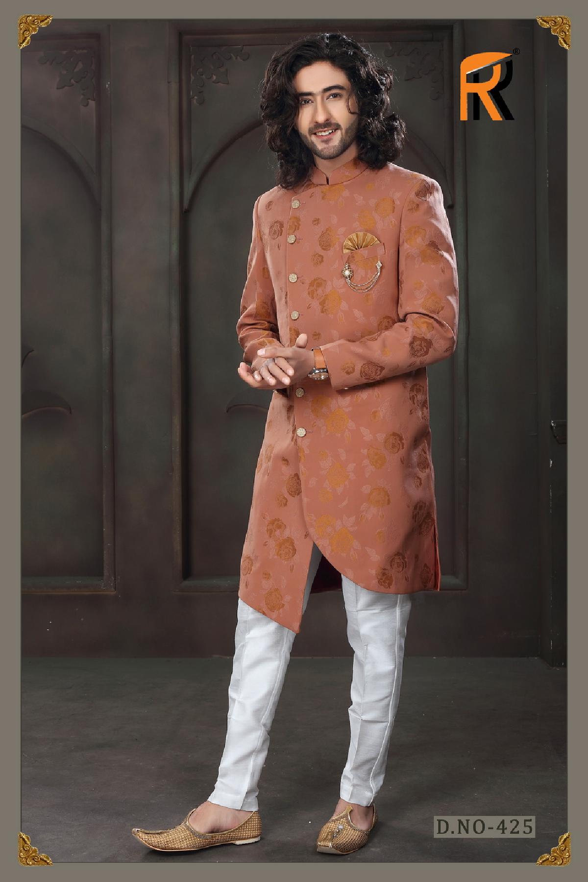 wedding coffee color groom sherwani - DN-2038