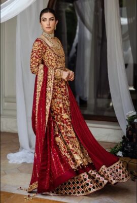 Maroon bridal gown Pakistani Maroon bridal gown Pakistani