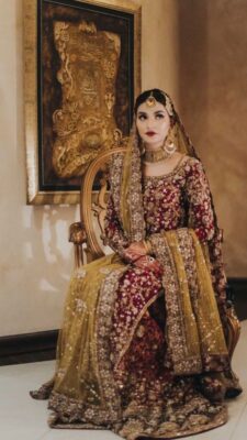 Maroon bridal handwork kurta and sharara Maroon bridal handwork kurta and sharara