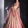 Pakistani bridal pink lehenga with handcrafted zardozi and beadwork details.