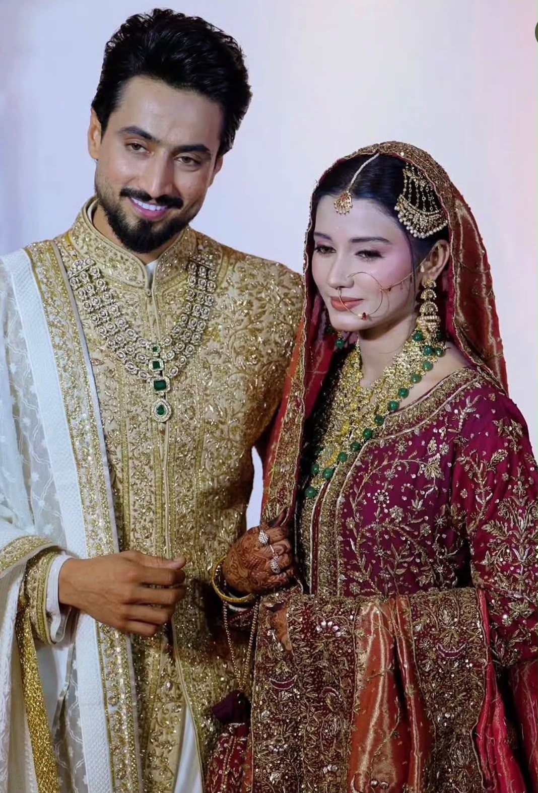 Kshkin golden walima lehenga in rich zamavar fabric with intricate traditional zardosi handwork
