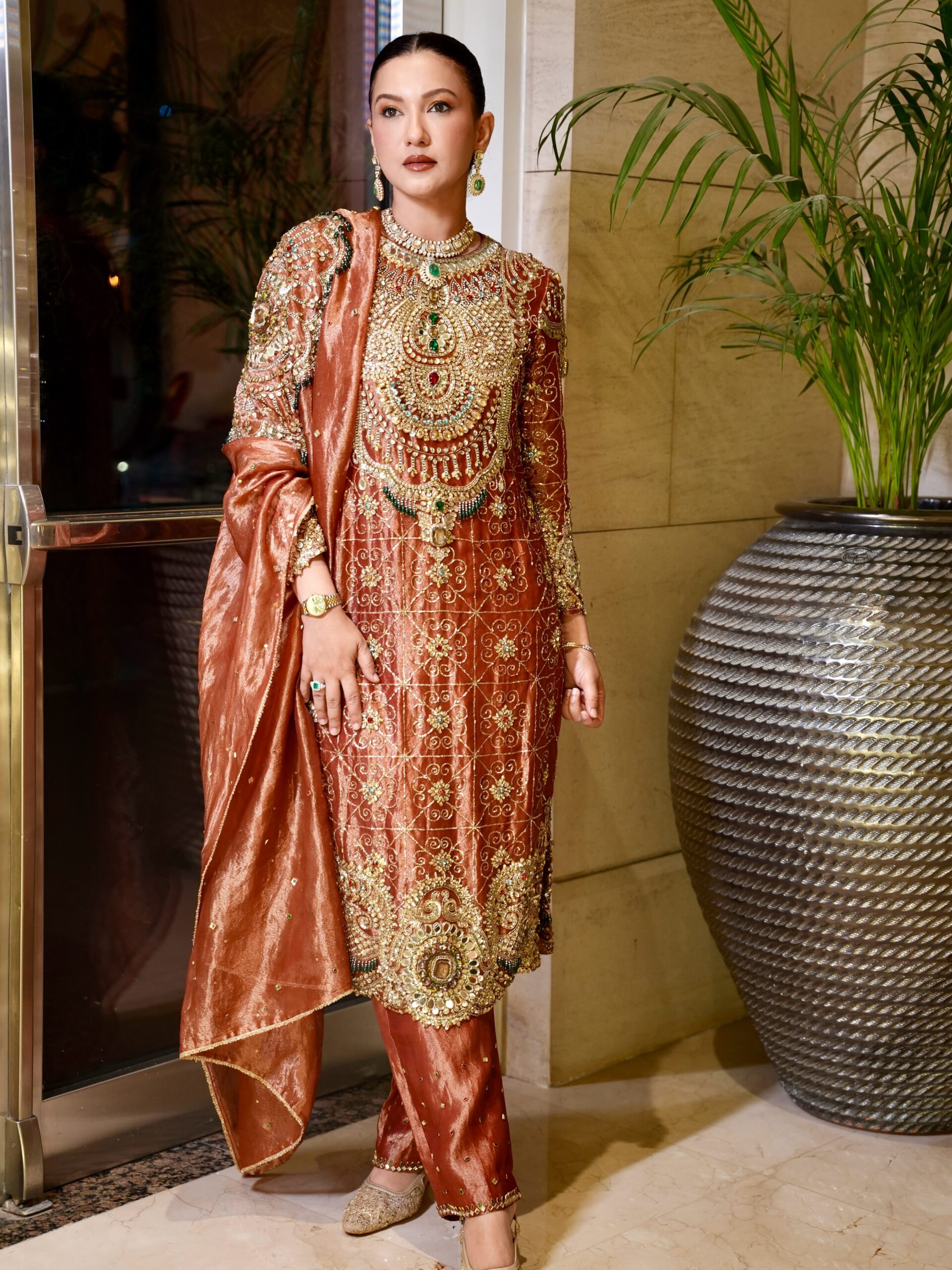 Traditional Indian wedding wear festive suit inspired by celebrity style