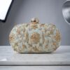 Designer bridal clutch featuring intricate handcrafted Zardosi details