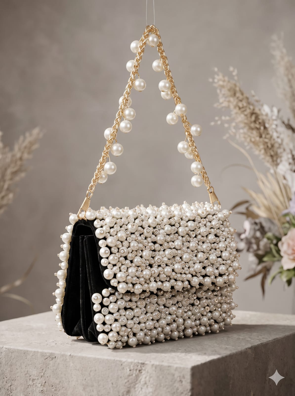 Stylish miniature pearl purse for festive celebrations and special occasions